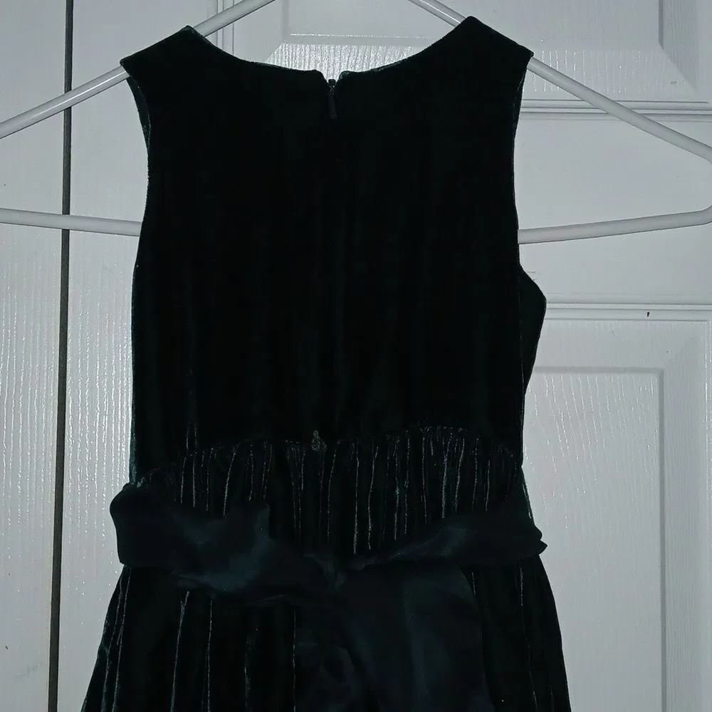 Ralph Lauren blue label emerald green soft velvet silk blend dress Sz 4 NWT